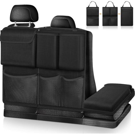 Sac organisateur de coffre de voiture - Sac de rangement amovible pour voiture, sac organisateur de siège multifonctionnel, poche intérieure pour Jeeps, SUV et fourgonnettes (noir) (1/3)