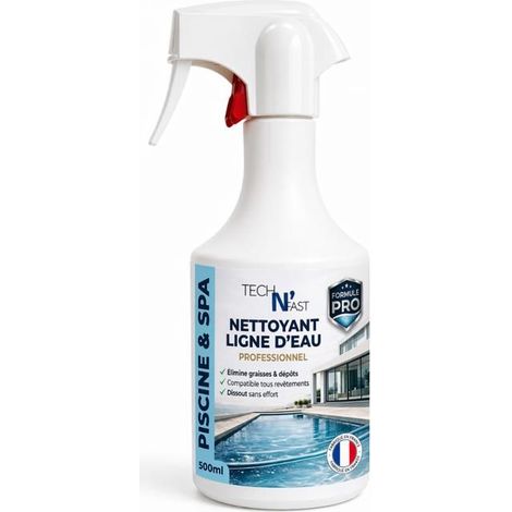Nettoyant ligne d’eau piscine spray 500 ml – Dégraissant – Nettoyage rapide graisses et dépôts