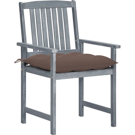 Maison Exclusive - Sedie da Giardino con Cuscini 8 pz in Massello di Acacia Grigie