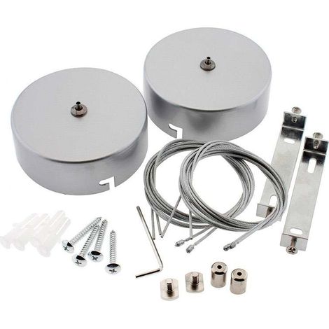 Kit doble suspensión redondo silver, Ø100mm