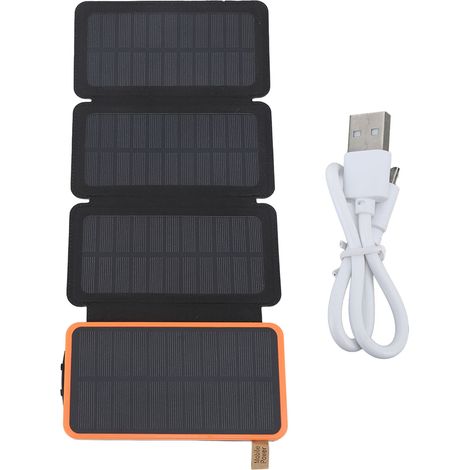 Chargeur solaire pliable étanche IP67 antichoc portable banque d'énergie solaire orange extérieur (1/5)