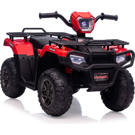 Quad Electrique Enfants12V, Voiture Electrique Enfant 4-6 ans, Phares LED et Musique, 3-6 km/h, Double Entraînement 30W2, Rouge (1/5)