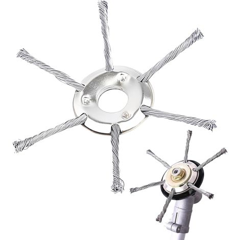 Brosse à mauvaises herbes professionnelle en acier inoxydable 150-230 mm Tête de fraisage pour débroussailleuse, tête débroussailleuse fil d'acier couper efficacement la mousse dans - (1/5)