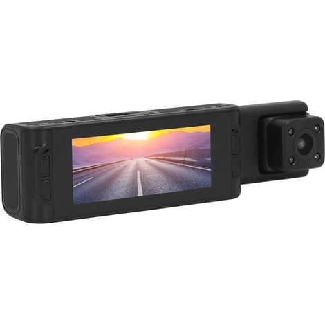 Caméra embarquée avec écran 3,16 pouces, vision nocturne HD 1080p, double objectif 3 canaux et caméra de recul grand angle 170° pour la surveillance de stationnement. (1/5)