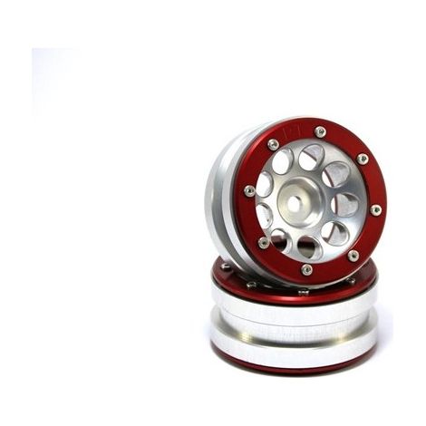 Beadlock Wheels PT- Ecohole Silver/Red 1.9 (2 pcs)