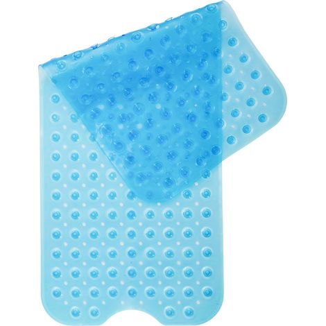 Tapis Bain Antiderapant Bleu 100cm Extra Long (1/4)