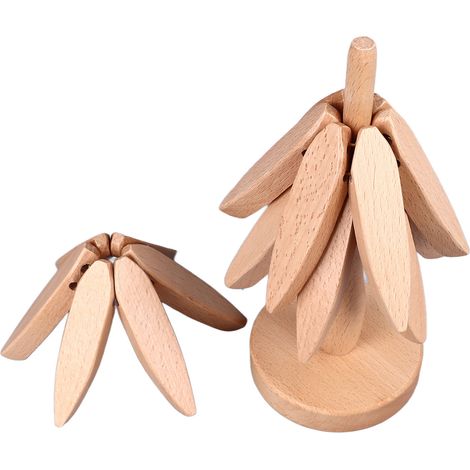 Lot de 3 dessous de plat en bois de hêtre, design en forme d'arbre, résistant à la chaleur. (1/5)