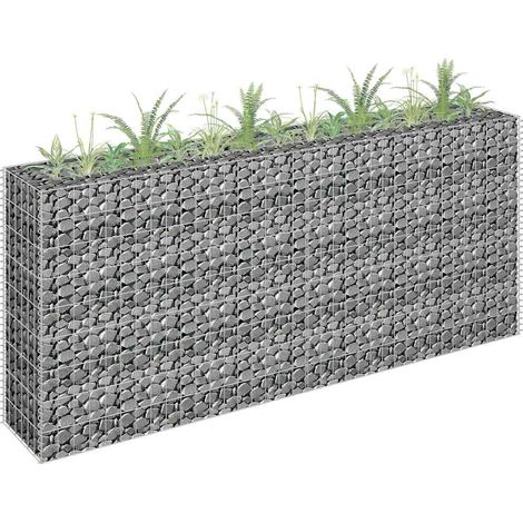 Lit surélevé à gabion Acier galvanisé 180x30x90 cm (1/5)