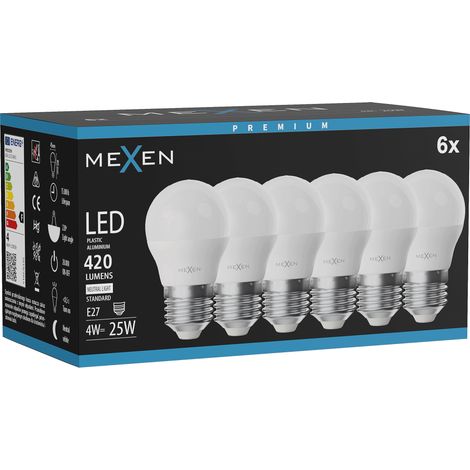 Mexen Nova 6x Ampoule LED E27, G45, 4W, Neutre - 4000K, 420 lm - L101-E27-0440-01x06 (1/3)