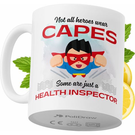 Tazza per ispettore sanitario, divertente e umoristica, con grafica e testo divertenti, ideale per compleanni, onomastici e festività. Tazza premium per occasioni speciali, per casa, ufficio, lavoro,  (1/5)