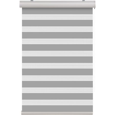 Store Enrouleur Jour Nuit sans Perçage avec Clips pour Fenêtre ou Porte 50l x 120L cm Grise (1/5)