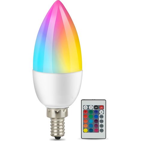 3W LED-Kerzenlampe mit Farbwechsel, AC85-265V, mit Fernbedienung (E12RGB+Warmweiß) (1/5)