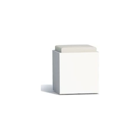 POUF COMFY SQUARE IN RESINA MONACIS H 47,5 cm. VARI COLORI - Combinazione: Bianco con top grigio o bianco (1/8)