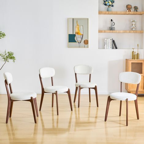 Juego de sillas de comedor para 4 personas, confeccionado en tela de lino, cómodo y con cojín en el asiento, de estilo medieval moderno, ideal para comedores y cocinas.