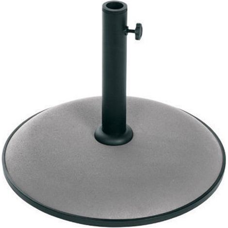 Hesperide – Pied de parasol béton gris 25 kg – Hauteur 41,9 cm – Diamètre 50 cm – Compatible mâts 35-48 mm – Molette de serrage incluse