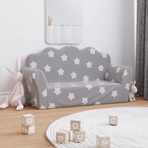 Canapé en mousse pour chambre enfant. Gris + Étoiles. De qualité et Très confortable (1/5)