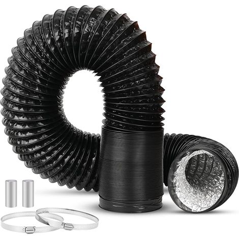 Ventilation Hose, 110 mm x 3 m, Flexible Air Duct Ventilation Hose, Adjustable Length, with 2 Steel Clamps, for Extractor Hood, Air Conditioning, Tumble Dryer (1/5)