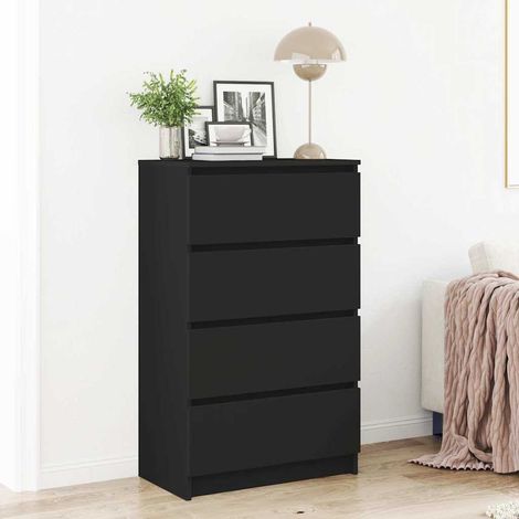 vidaXL Aparador de madera contrachapada negro 60x35x98,5 cm (1/5)
