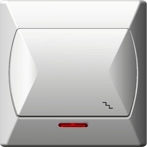 Interrupteur d'escalier Accent avec éclairage, blanc ŁP-3AS/00