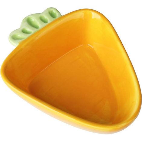 Gamelle en céramique pour animal domestique - Carotte - Gamelle en céramique pour hamster, cochon d'Inde, rat, lapin (1/4)