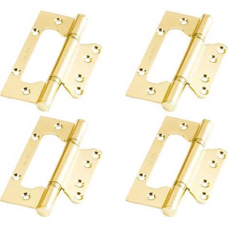 Cerniere per porte a rullo incassate in acciaio inox per impieghi gravosi, 4", 4 pezzi, oro (1/5)