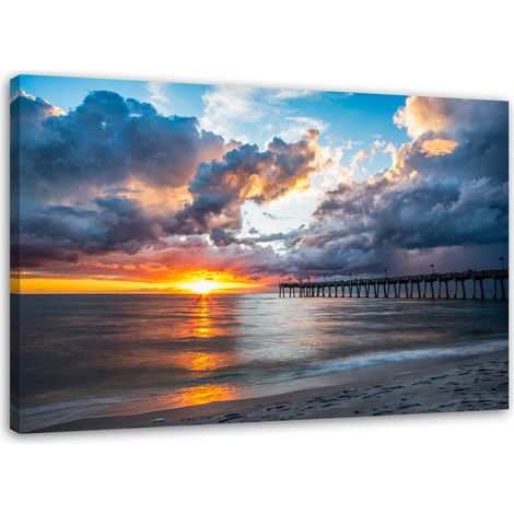 Quadro su tela, Tramonto sul mare - 100x70 (1/5)