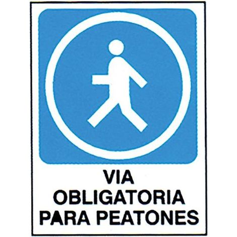 Panneau PVC « Sentier piéton obligatoire » 40 x 30 cm, très résistant et visible - MARQUE