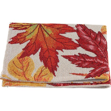 Chemin de table Feuille d'érable d'automne, Décoration intérieure, Nappe, Table basse, Cérémonie du thé, Chemin de table pour la fête des récoltes, 33 x 45 cm (1/5)