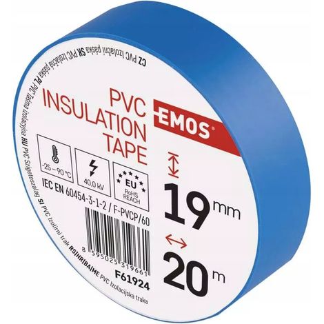 Ruban isolant en PVC bleu 19 mm x 20 m (1/2)