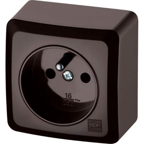 Berg Einzelsteckdose n/t 2P+Z 16A braun 3733-05