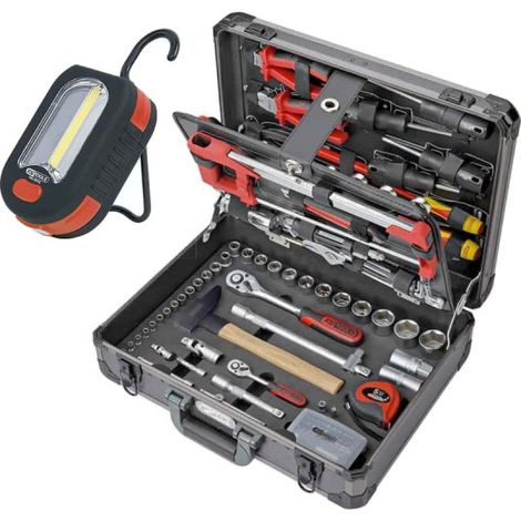 Pack KS TOOLS Coffret d'outils Ultimate - 131 pcs - 922.0731 - Baladeuse à Led - 200 lumens - 150.4375