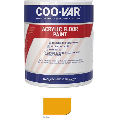 CooVar Acrylic Floor Paint - Yellow - 1 Litre