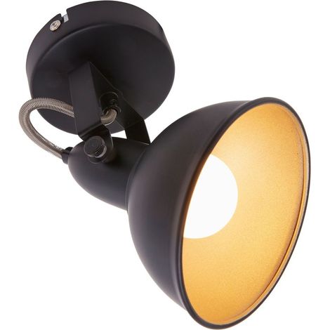 Wandspot dreh& schwenkbar Retro 1xE14 40W Metall Schwarz Ø10cm Briloner