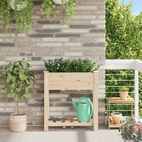 Garten-Pflanzgefäß mit Regal Beige 71 x 37 x 76,5 cm
