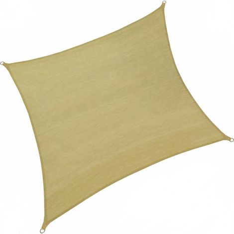 TENDA A VELA OMBREGGIANTE PARASOLE QUADRATA 3,6x3,6mt BEIGE (1/3)