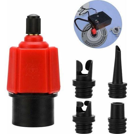 Convertisseur Gonflable de Pompe d’Adaptateur, 4 Normes pièce jointe conventionnelle de Valve d’air pour Bateau Gonflable, Stand up Paddle Board, lit Gonflable, etc (1/5)