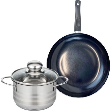 Ensemble de 1 Poêle de cuisson 24 cm et 1 faitout 16 cm Elo Prima Brillant (1/5)
