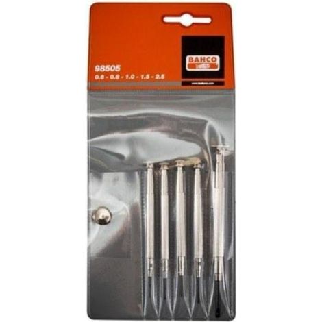 BAHCO jgo.dest. de precision 5pzas 98505 bahco , Juego destornilladores precision recto 100x65mm 98505 de la marca Bahco.