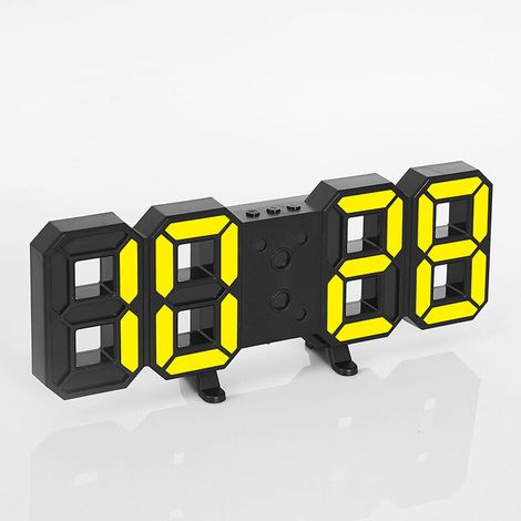 Horloge murale numérique LED, luminosité réglable, boîtier noir (1/3)