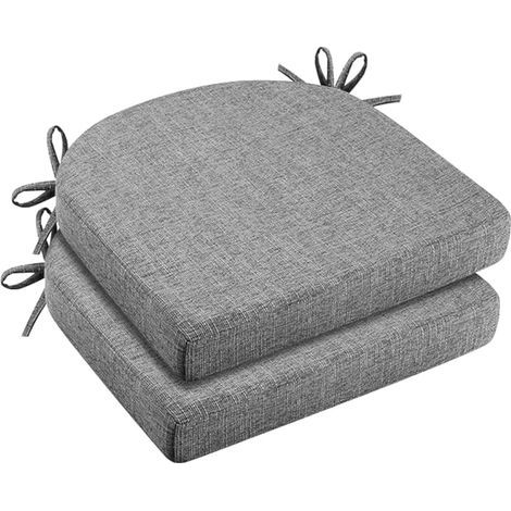 Lot de 2 Coussins pour Chaise 43x42x5cm, Coussin de Siège en Mousse Haute Densité, Coussin Confortable pour Intérieur/Extérieur, Housse de Chaise pour Jardin/Balcon, Coussin de Siège pour Salle à (1/5)
