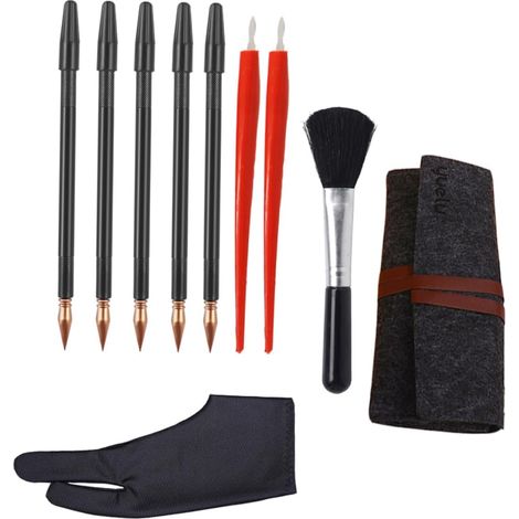 10 outils de grattage et dessin en plastique alliage (1/5)