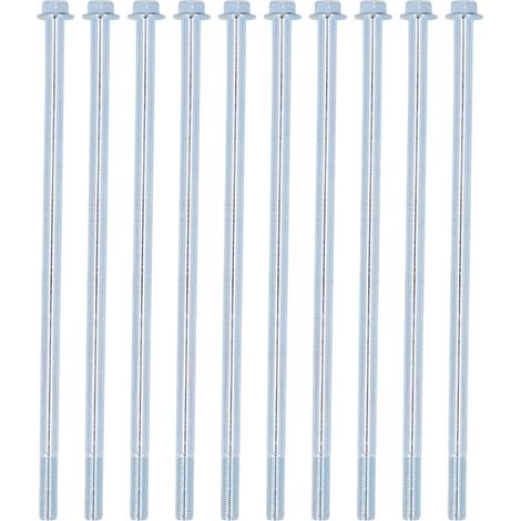 10 Vis à bois demi-filet acier carbone robuste allongée tête hexagonale 10x265mm (1/5)