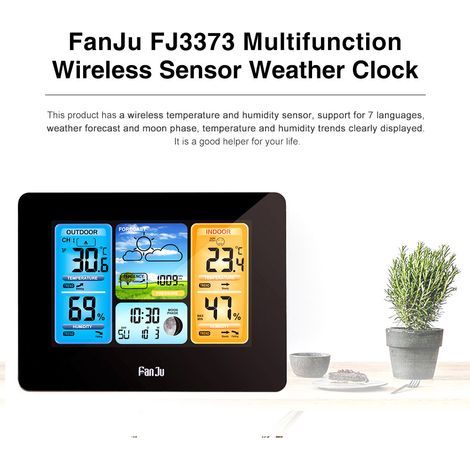 FJ3373 Multifisection Digital Integrity Station LCD LCD Cabinet Indoor Baromethermal Hygrometer Forecast (1/5)