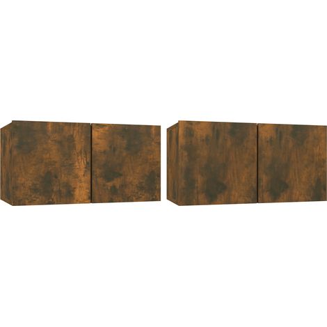 Meuble TV 2 pcs,Banc TV,Armoire TV Marron 60 x 30 x 30 cm Bois d'ingénierie CFW333091 (1/5)