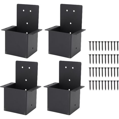 Soporte para pérgola de acero al carbono de alta resistencia con recubrimiento de polvo negro, soporte superior para pérgolas, verandas y cabañas. (1/5)