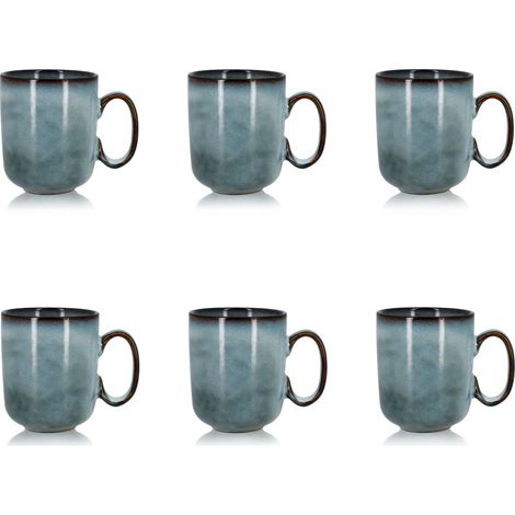 Lot de 6 mugs en grès 40cl, ARONAL