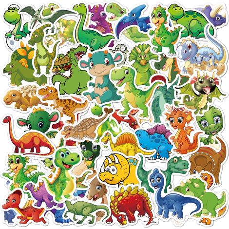 Lot de 100 autocollants dinosaures pour enfants, décalcomanies vinyle résistantes, stickers muraux décoratifs, idéal cadeaux garçons et filles (1/5)