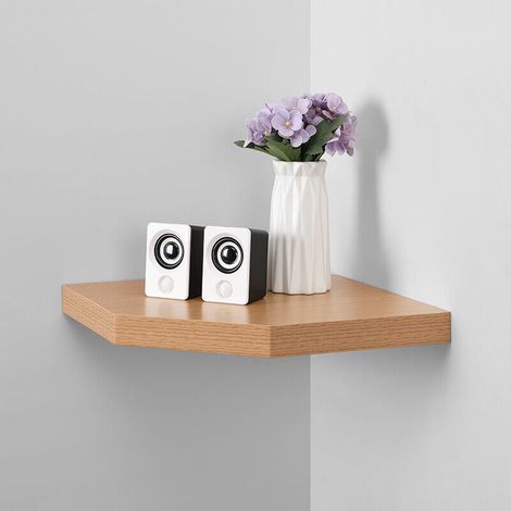 Floating Wall Corner Shelf - Oak