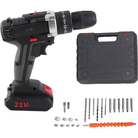 Cordless Drill Tool Kit 1450RMP 25 Torsions CW CCW Multifunctional Power Drill Set for House Maintenance Workers US Plug