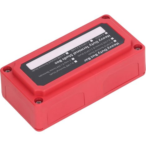 Bloc de distribution électrique à bornes à vis M8, barre omnibus CC 48 V 300 A pour automobile et bateau, rouge (1/5)